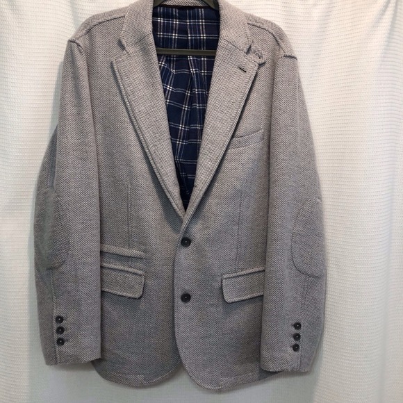 The Territory Ahead Other - The Territory Ahead Tweed Sport Coat Mens L Herringbone Elbow Patch Flannel